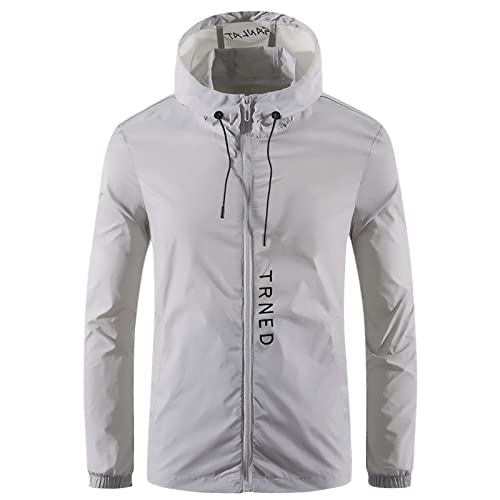 Rrongwn Windbreaker Herren Atmungsaktiv Fahrradjacke Winddichte und Wasserdicht Herbst Winter Softshelljacke Hunting Pilot Hoodie Outdoor Sport Jacket Climbing Funktionsjacke von Rrongwn