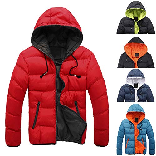 Rrongwn Winterjacke Herren Daunenjacke mit Kapuze Steppjacke Winter Jacken Bequeme Kapuzenjacke Casual Puffer Jacket Übergangsjacke von Rrongwn