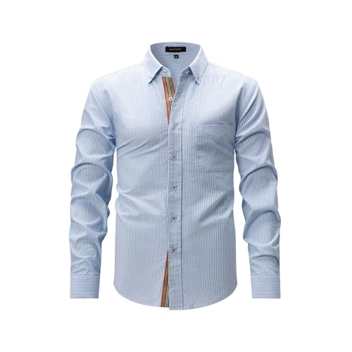 Rrongwn leinenhemd Herren Langarm Regular Fit Western Hemden Casual Freizeithemd Knopfleiste Business Langarmhemd Bügelfrei Businesshemd von Rrongwn