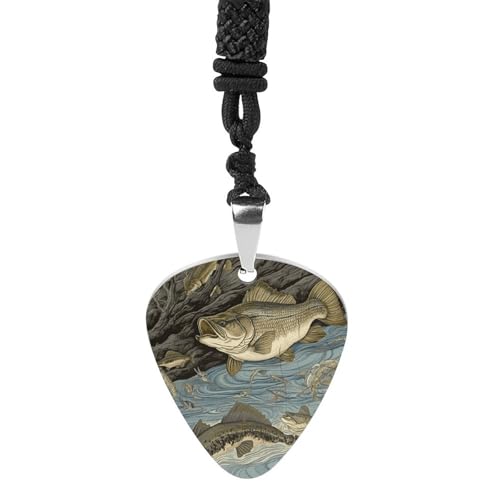 Rrtsmsgh Fishing Guitar Pick Necklace for Men & Women, Titanium Steel Guitar Plektrum Pendant Music Lover Gift for Guitarists, Musicians, Rock Fans Rrtsmsgh Fishing Guitar Pick Necklace for Men & Women, Titanium Steel Guitar Plektrum Pendant Music Lover Gift for Guitarists, Musicians, Rock Fans von Rrtsmsgh