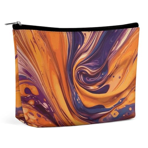 Rrtsmsgh Make-up-Tasche für Damen, Batikstoff, tragbar, Reise-Kulturbeutel, PU-Leder, Kosmetiktasche mit Reißverschluss, Violett Rrtsmsgh Make-up-Tasche für Damen, Batikstoff, tragbar, Reise-Kulturbeutel, PU-Leder, Kosmetiktasche mit Reißverschluss, Violett von Rrtsmsgh