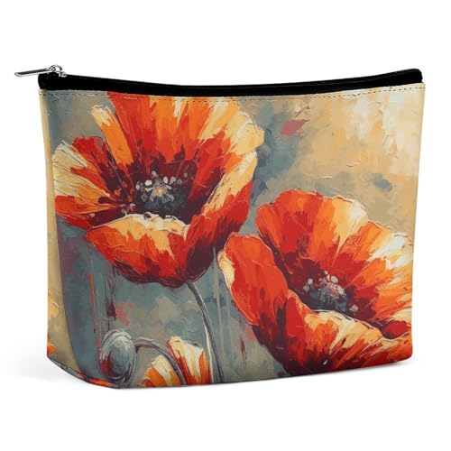 Rrtsmsgh Make-up-Tasche mit Blumenmotiv für Damen, tragbar, Reise-Kulturbeutel, PU-Leder, Kosmetiktasche mit Reißverschluss Rrtsmsgh Make-up-Tasche mit Blumenmotiv für Damen, tragbar, Reise-Kulturbeutel, PU-Leder, Kosmetiktasche mit Reißverschluss von Rrtsmsgh