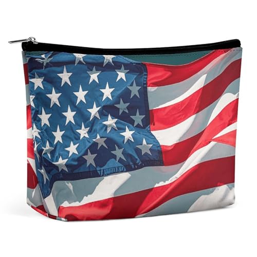 Rrtsmsgh Make-up-Tasche mit Flaggenmotiv für Damen, tragbar, Reise-Kulturbeutel, PU-Leder, Kosmetiktasche mit Reißverschluss Rrtsmsgh Make-up-Tasche mit Flaggenmotiv für Damen, tragbar, Reise-Kulturbeutel, PU-Leder, Kosmetiktasche mit Reißverschluss von Rrtsmsgh