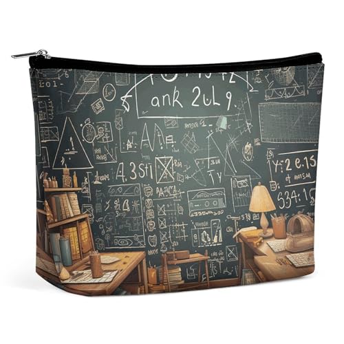 Rrtsmsgh Mathe-Make-up-Tasche für Damen, tragbare Reise-Kulturbeutel, PU-Leder, Kosmetiktasche mit Reißverschluss Rrtsmsgh Mathe-Make-up-Tasche für Damen, tragbare Reise-Kulturbeutel, PU-Leder, Kosmetiktasche mit Reißverschluss von Rrtsmsgh