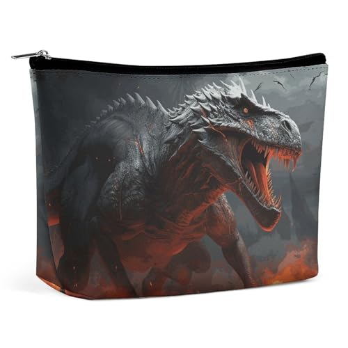 Rrtsmsgh Rote Magma Make-up-Tasche für Damen, Motiv: fliegende Drachen, tragbare Reise-Kulturbeutel, PU-Leder, Kosmetiktasche mit Reißverschluss Rrtsmsgh Rote Magma Make-up-Tasche für Damen, Motiv: fliegende Drachen, tragbare Reise-Kulturbeutel, PU-Leder, Kosmetiktasche mit Reißverschluss von Rrtsmsgh