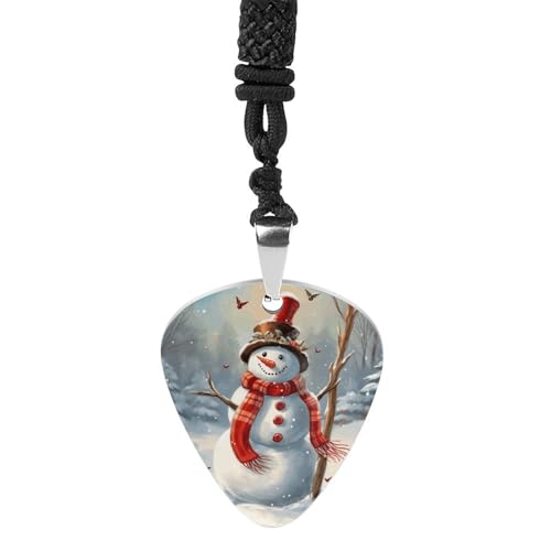 Rrtsmsgh Schneemann Weihnachten Gitarre Plektrum Halskette für Männer Frauen Titan Stahl Gitarre Plektrum Anhänger Musikliebhaber Geschenk für Gitarristen Musiker Rock Fans Rrtsmsgh Schneemann Weihnachten Gitarre Plektrum Halskette für Männer Frauen Titan Stahl Gitarre Plektrum Anhänger Musikliebhaber Geschenk für Gitarristen Musiker Rock Fans von Rrtsmsgh