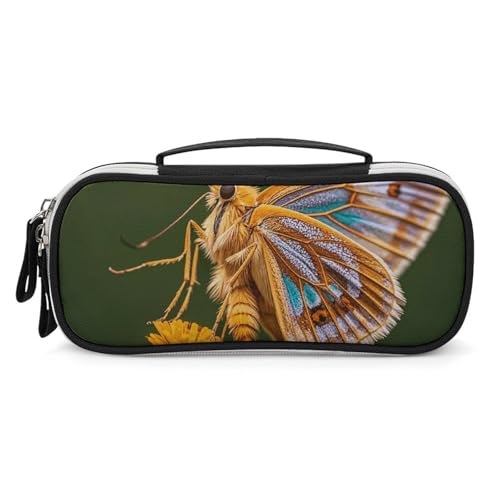 Rrtsmsgh Schönes Federmäppchen mit Mottenflügeln, großes Fassungsvermögen, kleine Make-up-Tasche aus PU-Leder mit Reißverschluss und Griff, tragbares Federmäppchen für Büro, Kosmetikaufbewahrung Rrtsmsgh Schönes Federmäppchen mit Mottenflügeln, großes Fassungsvermögen, kleine Make-up-Tasche aus PU-Leder mit Reißverschluss und Griff, tragbares Federmäppchen für Büro, Kosmetikaufbewahrung von Rrtsmsgh