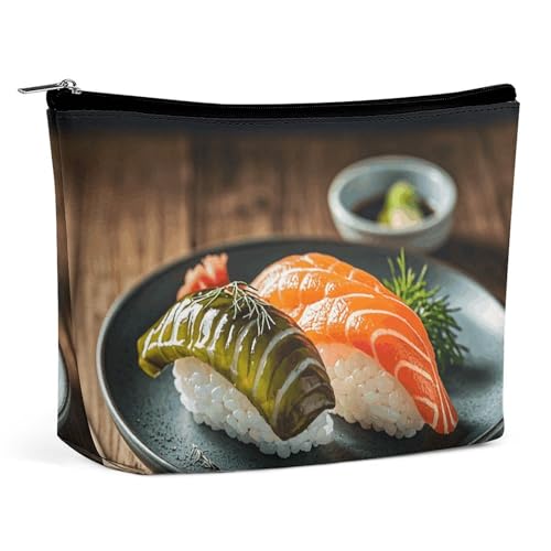 Rrtsmsgh Sushi Dill Pickles Make-up-Tasche für Damen, tragbare Reise-Kulturbeutel, PU-Leder, Kosmetiktasche mit Reißverschluss Rrtsmsgh Sushi Dill Pickles Make-up-Tasche für Damen, tragbare Reise-Kulturbeutel, PU-Leder, Kosmetiktasche mit Reißverschluss von Rrtsmsgh