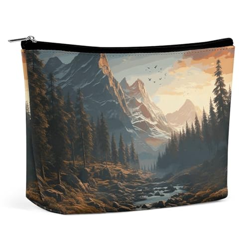 Rrtsmsgh Wilderness Make-up-Tasche für Damen, tragbare Reise-Kulturbeutel, PU-Leder, Kosmetiktasche mit Reißverschluss Rrtsmsgh Wilderness Make-up-Tasche für Damen, tragbare Reise-Kulturbeutel, PU-Leder, Kosmetiktasche mit Reißverschluss von Rrtsmsgh