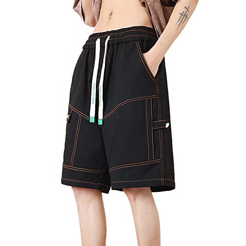 Baggy Shorts Herren Sommer,Badehose Herren Kurz Weites Bein Strandshorts Hawaiian Badeshorts Herren mit Taschen Kordelzug Sport Shorts Herren Bermuda Shorts Elastischer Bund Boardshorts Sporthose A325 von Rrunsv