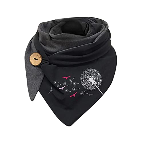 Dreieckschal Damen Halstücher Herbst Winter Flauschiger Schal Wintermode Schneeflockendruck Knopfschals Wickelschals Lässige Frauen Warmer Weicher Herren Scarf (Aw05-B, One Size) von Rrunsv