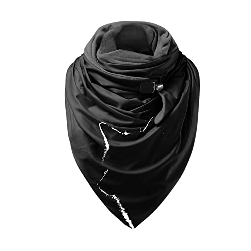 Dreieckschal Damen Schal Halstücher Herbst Winter Flauschiger Schal Wintermode Schneeflockendruck Knopfschals Wickelschals Lässige Frauen Warmer Weicher Schal Herren Schal Scarf Women Winterschal von Rrunsv