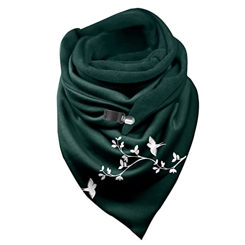 Dreieckschal Damen Schal Halstücher Herbst Winter Flauschiger Schal Wintermode Schneeflockendruck Knopfschals Wickelschals Lässige Frauen Warmer Weicher Schal Herren Schal Scarf Women Winterschal von Rrunsv