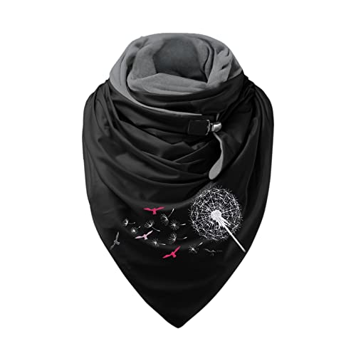 Dreieckschal Damen Schal Herbst Winter Halstuch Damenschal Halloween Winter Fledermaus Druckknopf Weicher Wickel Lässige warme Schals Tücher Klein Schal Herren Set Baumwollschal Damenschal Scarf von Rrunsv