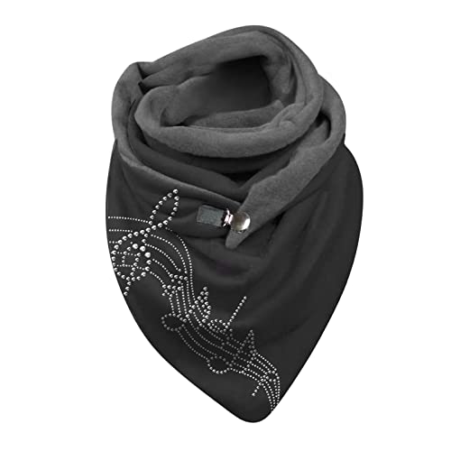 Dreieckschal Damen Schal Herbst Winter Halstuch Damenschal Halloween Winter Fledermaus Druckknopf Weicher Wickel Lässige warme Schals Tücher Klein Schal Herren Set Baumwollschal Damenschal Scarf von Rrunsv