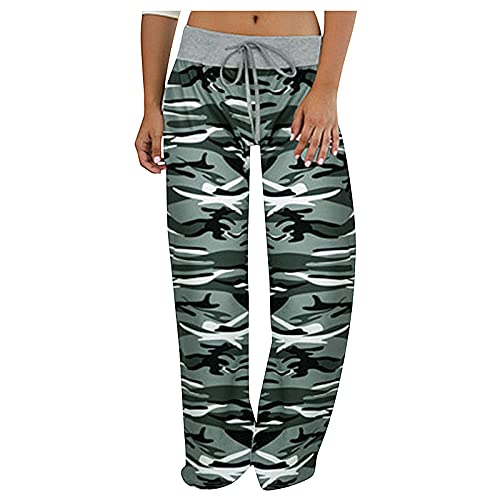 Rrunsv Frauen Casual Breites Bein Cargo Hosen,Workout Wear Kampf Sicherheit Cargo Knopf Multi Pocket Gerade Leggings,Damen Stretch Lose Wandern Athletische Jogger Yoga Sport Hosen Chino Hosen A687 von Rrunsv