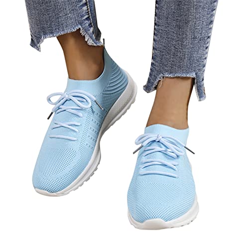 Rrunsv Sneaker Damen Plateau Elegante Weiche Schuhe,einfarbig Mesh atmungsaktiv mit weichem Boden flach lässige Sportschuhe Damen Walkingschuhe Halbschuhe Für Outdoor Jogging1152 von Rrunsv