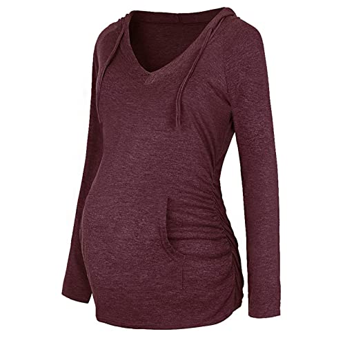 Rrunsv Umstandsmode Winter Damen Stillshirt V-Neck Umstandsshirt Kurzarm Umstandsmode Schwangere Nursing Tops(Verpackung MEHRWEG) ps60 von Rrunsv