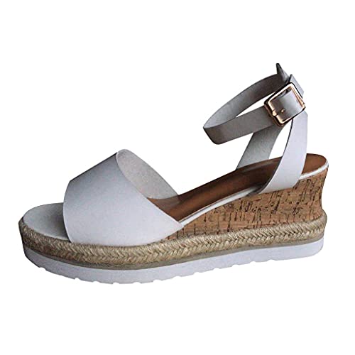 Sandalen Damen Elegant, Sandalen Damen Plateau Sandalen Frauen Mädchen Sandalen mit Absatz Sandaletten Keilabsatz Römersandalen Pantoletten Schuhe Wedge Heel Offene Schuhe Freizeit Sommer Absatzschuhe von Rrunsv