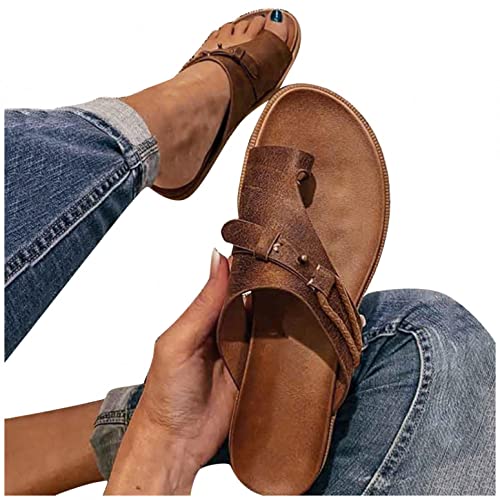 Sandaletten Damen mit Keilabsatz, Sandalen Damen Sommer Elegant Flat Heel Slides Indoor-Haus Anti-Rutsch Badeschlappen schnell Trocknende, Verdickte, rutschfeste Sandalen Slipper von Rrunsv