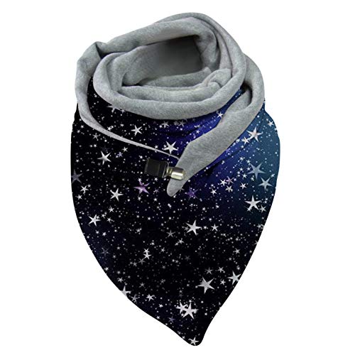 Schal Damen Winter,Schal Damen Dreieckschal Schals Mit Knöpfen Klassischer Warmer Dreieck Retro Drucken Schals Frühling Winterschal Herbstschal HalstüCher Scarf & Tücher Für Frauen von Rrunsv