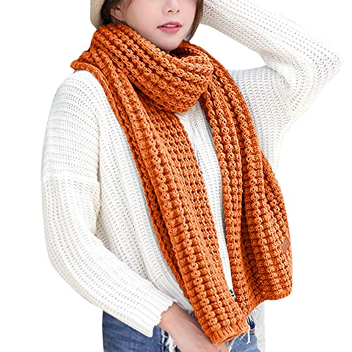 Schal Damen Winter Dreieckschal Loop Schal Scarf Winter Bunt Kint Feel Pashmina Schals Wraps Elastizität Leichter Schal Warme Schals Damen Herren Lange Dicke Schals Strickpaare Schal Wolle Stricken von Rrunsv