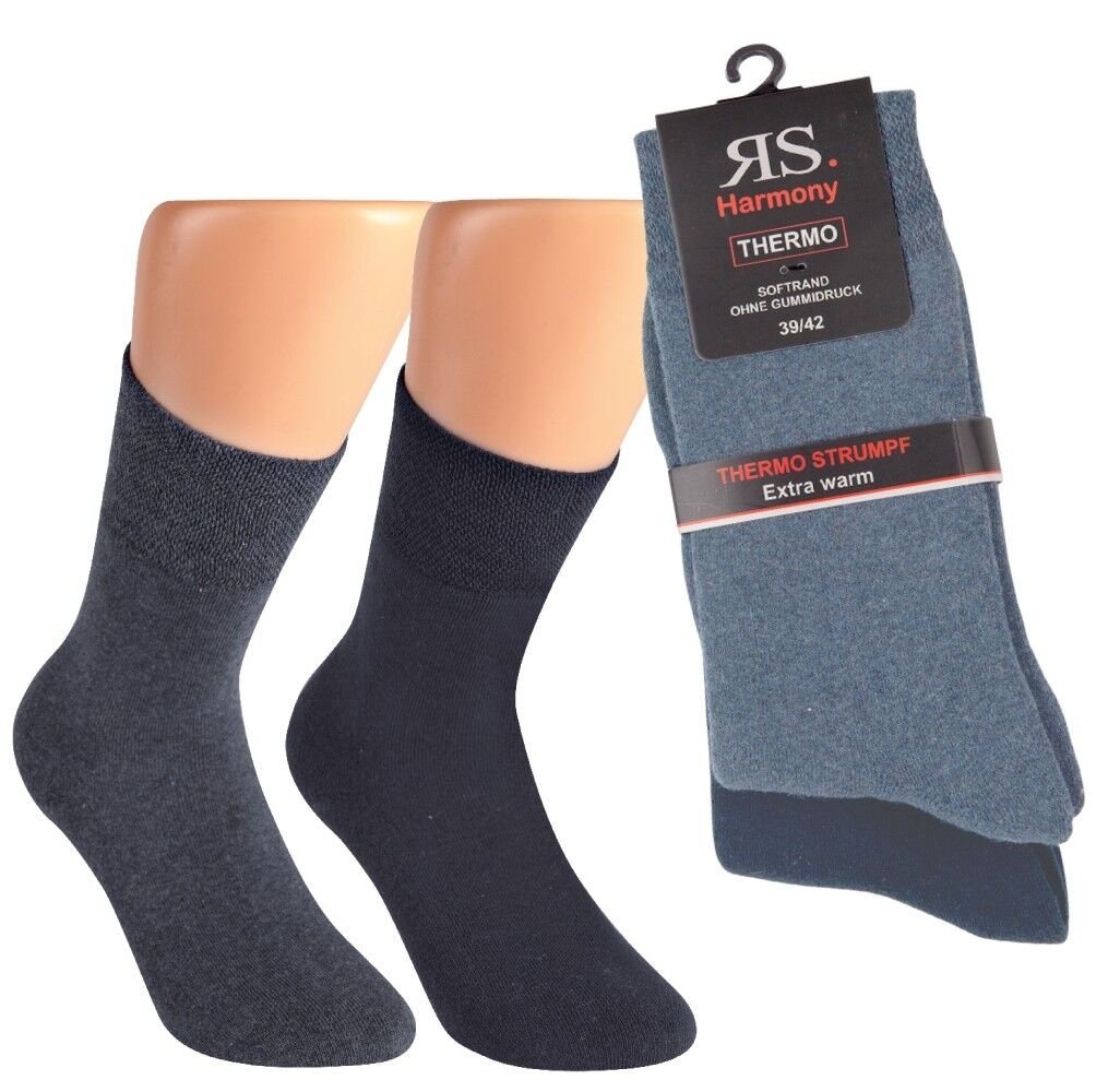 RS Harmony Thermosocken Thermo Socken für Damen mit Softrand Frottee Baumwolle ohne Gummi (2 Paar) Innenfrottee von Rs Harmony