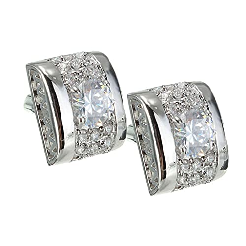 Herren Kristallschmuck Party Messing Rechteck Hemd Polieren Manschettenknöpfe Geschenk Kleidung Zubehör (Farbe: A, Größe: Einheitsgröße), Einheitsgröße von Rsmmpqa