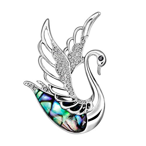 Rsmmpqa Brosche Strass Schwan Pin Brosche Dekoration Legierung Kreativ Elegant Geschenk Tier Brosche Fliege von Rsmmpqa