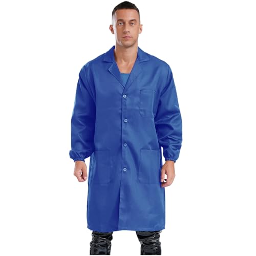 Rswnyirn Herren Arbeitsmantel Langarm Arbeitskitte Laborkittel mit Knopfleiste Taschen Berufsmantel Arbeitskleidung Königsblau M/175 Rswnyirn Herren Arbeitsmantel Langarm Arbeitskitte Laborkittel mit Knopfleiste Taschen Berufsmantel Arbeitskleidung Königsblau M/175 von Rswnyirn
