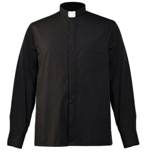 Rswnyirn Herren Katholisch Priesterhemd Langarm Klerus Pfarrer Hemd Kostüm Oberteil Tops Hallween Karneval Mittelalter Renaissance Kostüm Schwarz XXL Rswnyirn Herren Katholisch Priesterhemd Langarm Klerus Pfarrer Hemd Kostüm Oberteil Tops Hallween Karneval Mittelalter Renaissance Kostüm Schwarz XXL von Rswnyirn
