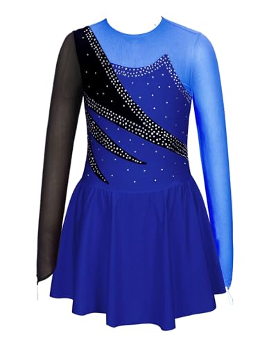 Rswnyirn Mädchen Ballettkleid Langarm Kürkleid Eiskunstlauf Kleid Patchwork Tanzbody mit Rock Tanzkleidung Ballett Trikot Outfit Königsblau 170-176 Rswnyirn Mädchen Ballettkleid Langarm Kürkleid Eiskunstlauf Kleid Patchwork Tanzbody mit Rock Tanzkleidung Ballett Trikot Outfit Königsblau 170-176 von Rswnyirn