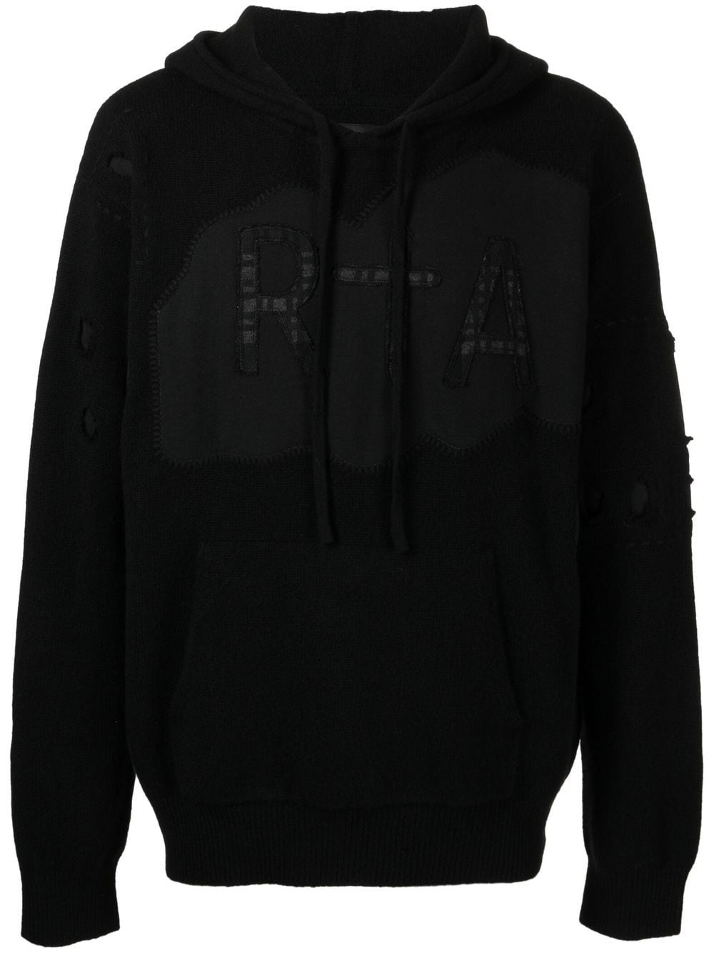 RTA Hoodie mit Logo-Patch - Schwarz von RTA