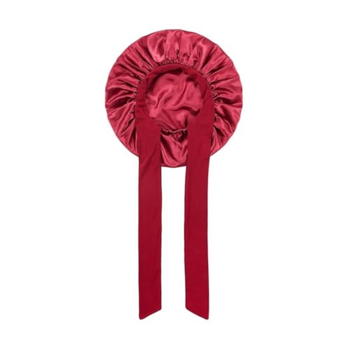 Rtauhife Damen-Mütze, Nachtschlaf-Duschhaube, Hochelastische Haarhaube, Kopfbedeckung, Haarpflege-Haube, Schlummertrunk, Hohe Qualität, Weinrot von Rtauhife