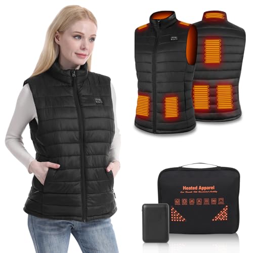 Rtdep Beheizbare Weste, Heizweste Damen mit Akku, Beheizte Weste mit 4 IN 1 Schalter Beheizbare Jacke mit 3 Stufen Temperatur Wärmeweste für Outdoor Motorrad Camping(XL) von Rtdep