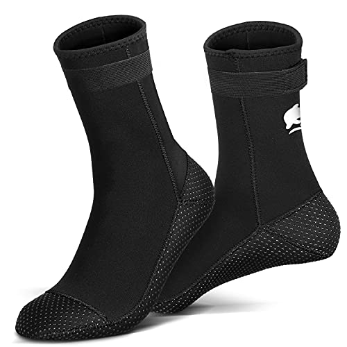 RTDEP Neoprensocken Damen Neopren Socken Männer 3MM Neoprenschuhe Thermal Schwimmen Socken Rutschfest Neopren-Socken für zum Tauchen, Schnorcheln, Schwimmen, Surfen, Segeln, Kajakfahre(Delfin，M) von RTDEP