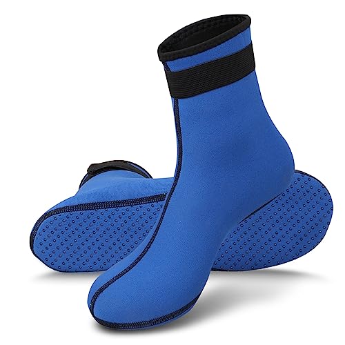 Rtdep Wasserdichte Socken, 3MM Neoprensocken, für Neoprenanzug, Rutschfest Schwimmsocken, Thermosocken für Herren und Damen, strandsocken für Schwimmen, Schnorcheln, Segeln von Rtdep