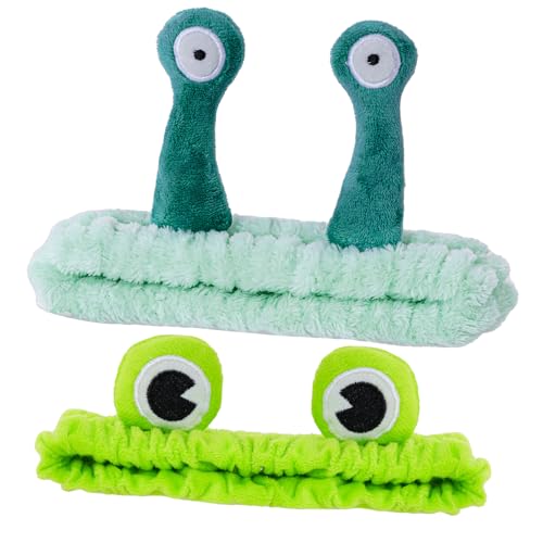 Rthjsfj Gesichtsreinigungs-Stirnbänder, Wellness-Stirnband, Schnecken- und Frosch-Haarbänder, Cartoon, niedliches Korallen-Fleece, elastische Stirnbänder für Damen, Waschen, Gesicht, Hautpflege, Rthjsfj Gesichtsreinigungs-Stirnbänder, Wellness-Stirnband, Schnecken- und Frosch-Haarbänder, Cartoon, niedliches Korallen-Fleece, elastische Stirnbänder für Damen, Waschen, Gesicht, Hautpflege, von Rthjsfj