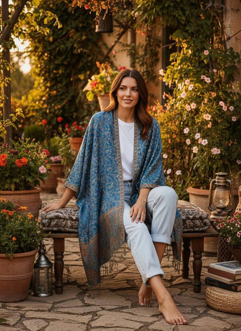 Blaugrün Kimono Damen , Langer Boho-Cardigan, Paisley-Print-Kimono, Leichter Cardigan, Gemusterte Jacke, Grün-Goldener Kimono, Men Blaugrün Kimono Damen , Langer Boho-Cardigan, Paisley-Print-Kimono, Leichter Cardigan, Gemusterte Jacke, Grün-Goldener Kimono, Men von RubyLines