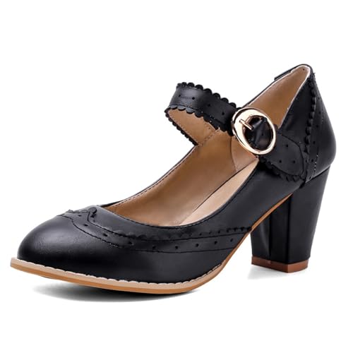 Mary Jane Halbschuhe f r Damen, Mary Jane Schuhe Damen Cute Bequem Absatzschuhe Brautschuhe Hohe mit Bogen Halbschuhe Pumps Elegant Chunky Shoes High Heels Sommer Damenschuhe für Frauen, Schwarz Mary Jane Halbschuhe f r Damen, Mary Jane Schuhe Damen Cute Bequem Absatzschuhe Brautschuhe Hohe mit Bogen Halbschuhe Pumps Elegant Chunky Shoes High Heels Sommer Damenschuhe für Frauen, Schwarz von RuFengz