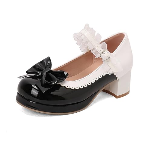 Mary Jane Halbschuhe f r Damen, Mary Jane Schuhe Damen Sommer Cute Shoes Chunky Bequem Absatzschuhe Hohe Elegant Halbschuhe Pumps High Heels Spangenpumps Brautschuhe für Frauen, Schwarz Mary Jane Halbschuhe f r Damen, Mary Jane Schuhe Damen Sommer Cute Shoes Chunky Bequem Absatzschuhe Hohe Elegant Halbschuhe Pumps High Heels Spangenpumps Brautschuhe für Frauen, Schwarz von RuFengz
