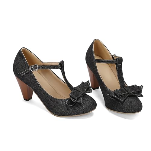 Mary Jane Schuhe Damen Plateau, Mary Jane Ballerinas Damen Rot Sommer Damenschuhe Halbschuhe High Heels Hohe Schuhe Bequem Absatzschuhe Pumps Cute Elegant Brautschuhe Shoes für Frauen, Schwarz Mary Jane Schuhe Damen Plateau, Mary Jane Ballerinas Damen Rot Sommer Damenschuhe Halbschuhe High Heels Hohe Schuhe Bequem Absatzschuhe Pumps Cute Elegant Brautschuhe Shoes für Frauen, Schwarz von RuFengz