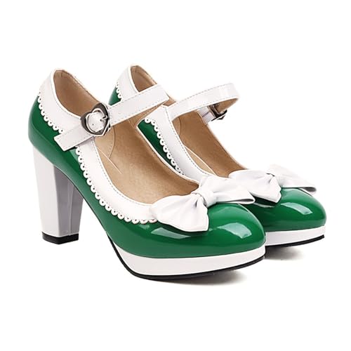 Mary Jane Schuhe Damen mit Absatz, Mary Jane Schuhe Damen Schwarz mit Bogen Absatzschuhe Damenschuhe Chunky Elegant Halbschuhe Hohe Sommer Pumps Spangenpumps Bequem High Heels Shoes für Frauen, GN1 Mary Jane Schuhe Damen mit Absatz, Mary Jane Schuhe Damen Schwarz mit Bogen Absatzschuhe Damenschuhe Chunky Elegant Halbschuhe Hohe Sommer Pumps Spangenpumps Bequem High Heels Shoes für Frauen, GN1 von RuFengz