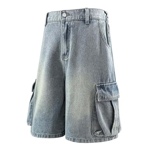 RuFengz Kurze Hose, Leinenhose Herren Business Sport Große Größen Jogginghose Shorts Sommer Kurz Badehose Hose Outdoor mit Taschen Sporthose Bermuda Freizeithose Sweatshorts, Blau, L von RuFengz