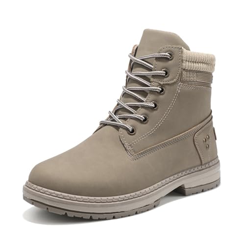 RuFengz herbst stiefel damen,Schnürstiefel Damen Mode Gefüttert Lederstiefel Springerstiefel Wasserdichte Plateau Stiefeletten Fall Boots Freizeit Atmungsaktiv Winterboots Schnürstiefeletten von RuFengz