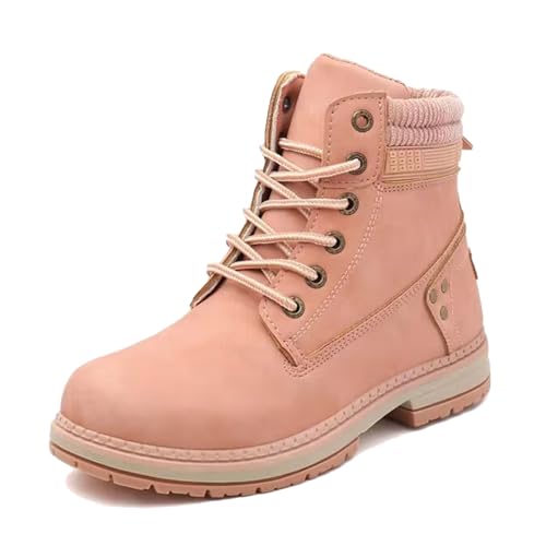 RuFengz schnürstiefel damen schwarz,Schnürstiefel Damen Mode Gefüttert Lederstiefel Springerstiefel Wasserdichte Plateau Stiefeletten Fall Boots Freizeit Atmungsaktiv Winterboots Schnürstiefeletten von RuFengz