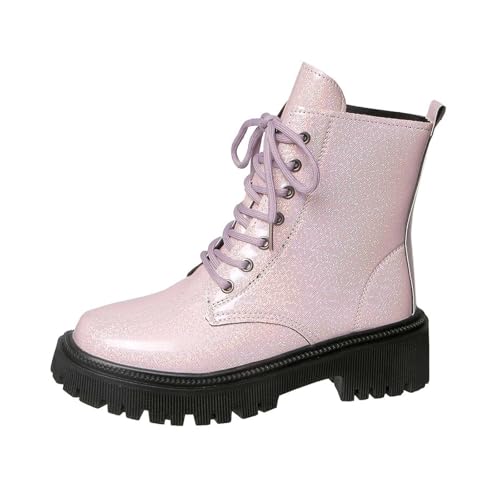 RuFengz stiefel herbst damen,Schnürstiefel Damen Bequemer Plateau Stiefeletten Fall Boots Freizeit Rutschsicher Schnürstiefelette Schnürstiefeletten Warmes Atmungsaktiv Ankle Springerstiefel von RuFengz