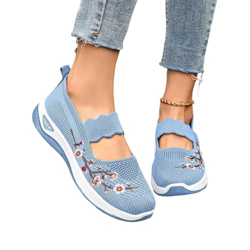 bergxperten sandalen damen, Orthopädische Schuhe Damen Sommer Weite H Walkingschuhe Gesundheitsschuhe Leicht Hallux Valgus Atmungsaktive Sommerschuhe Sneaker Bequeme Outdoor Turnschuhe Hellblau 38 von RuFengz