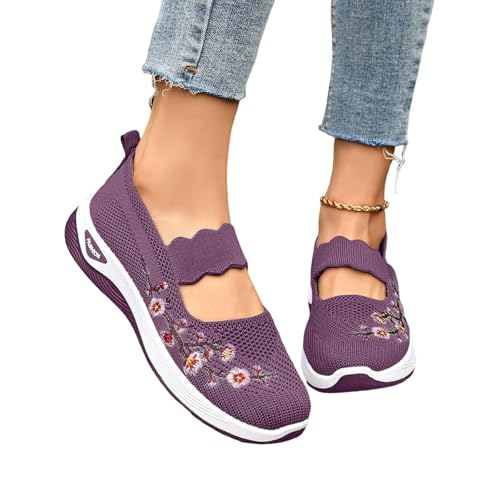 hallux schuhe damen sommer, Orthopädische Schuhe Damen Sommer Weite H Walkingschuhe Gesundheitsschuhe Leicht Hallux Valgus Atmungsaktive Sommerschuhe Sneaker Bequeme Outdoor Turnschuhe Lila 39 von RuFengz