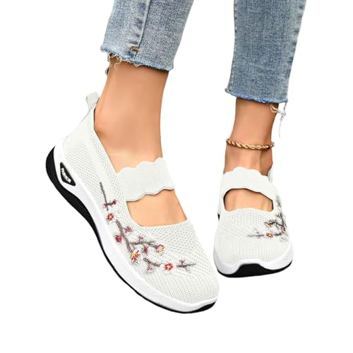 hellblaue sneakers, Orthopädische Schuhe Damen Sommer Weite H Walkingschuhe Gesundheitsschuhe Leicht Hallux Valgus Atmungsaktive Sommerschuhe Sneaker Bequeme Outdoor Turnschuhe Schlupfschuhe Weiß 39 von RuFengz